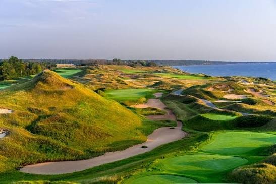 The Straits Course at Whistling Straits along the Lake Michigan shoreline