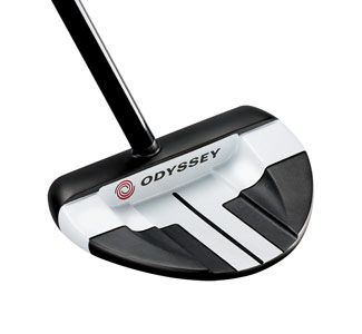 The V-Line putter
comes in both center-shafted (pictured) and
heel-shafted models