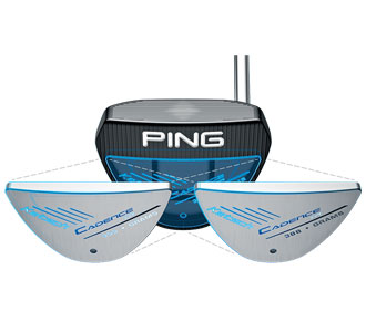 The high MOI Ketch
putter benefits from steel sole plate that varies
in thickness.