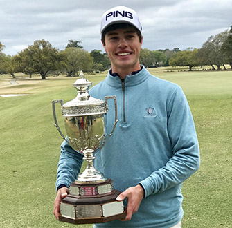 Cole Hammer with the Azalea trophy