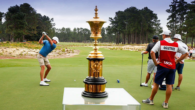 Andy Ogletree tees off in the 2019 U.S. Amateur final